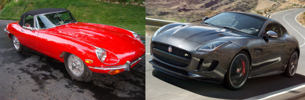 1968 Jaguar XTE (left) and 2016 Jaguar F-Type (right)